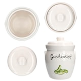 thumbnail of Gurkentopf Gürki 3 Ltr Porzellan weiß Gurkenmotiv Gärtopf Sauerkrauttopf Rumtopf