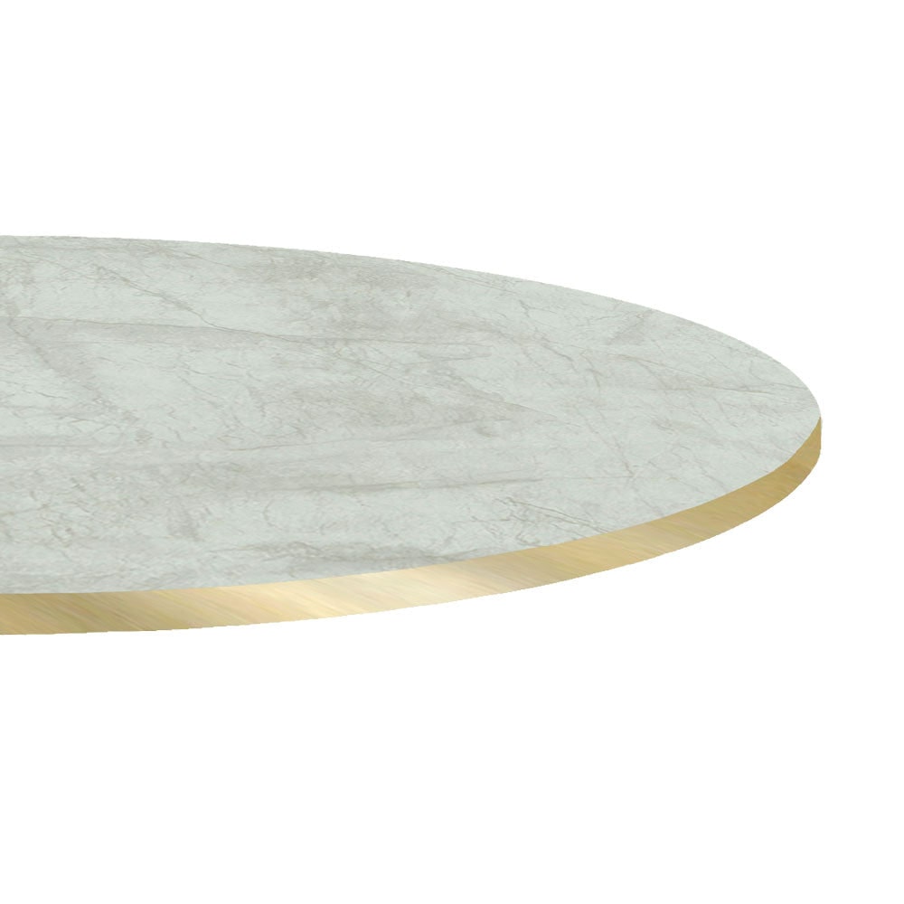Restootab - Piano del tavolo Ø80 laminato marmo pokhara canti ottone