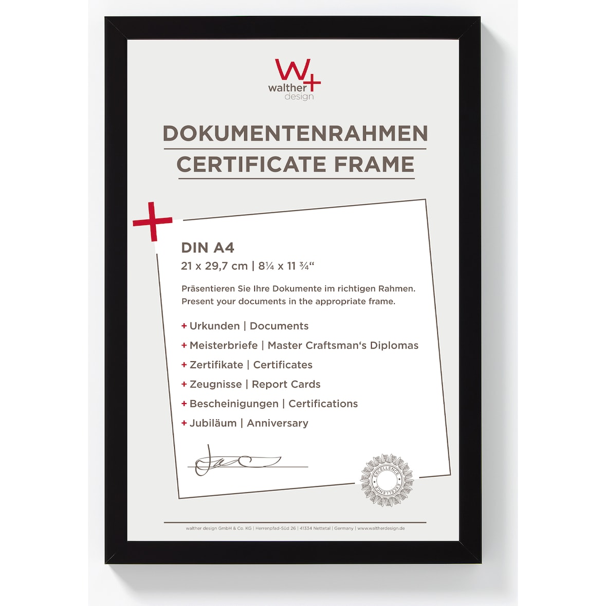 Peppers Houten Fotolijst 21x29,7 cm (A4) ZWART