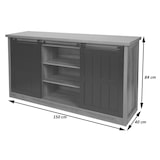 thumbnail of Sideboard HWC-K75, Highboard Étagère Armoire Porte coulissante 7 compartiments Aspect bois Métal industriel 84x150x40cm ~ naturel