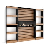 thumbnail of Librería estantería, 230x25x186cm, Salón - Comedor - Oficina, Chimenea eléctrica, Roble y negro _ 86_6