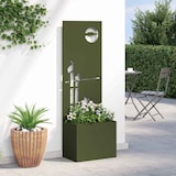 thumbnail of vidaXL Blumentopf mit dekorativem Paneel Olivgrün 50 x 140 cm