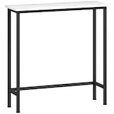thumbnail of HOMCOM mesa consola moderna consola recibidor estrecha con superficie con efecto mármol y marco de metal 75x24x76 cm blanco y negro