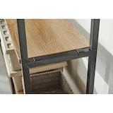 thumbnail of Möbilia Regal schmal mit 6 Böden | MDF furniert | Gestell Metall | B 42,5 x T 30 x H 210 cm | natur-schwarz | 12020045 | Serie REGAL