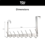 thumbnail of TOJ Living Perchero para puerta – 16 ganchos – 58 cm – acero inoxidable – negro mate – sobrepuerta