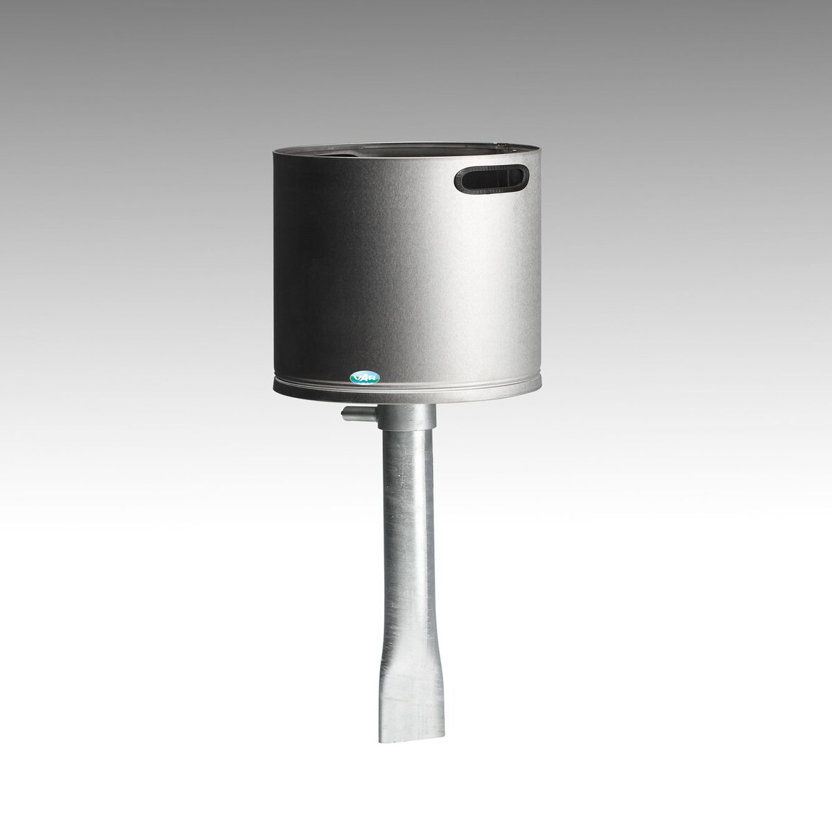 PROREGAL Klassischer gelochter Abfallsammler für Außenbereich | Einfach | zum Einbetonieren | HxBxT 120x35x35cm | Edelstahl | Mülleimer Abfalleimer