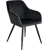 thumbnail of tectake Chaise Rembourrée aspect velours dossier ergonomique noir - 403663