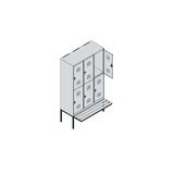 thumbnail of C+P Spind Classic PLUS, Buche schwebende Sitzbank, 6 Abteile, HxBxT 212x120x82cm, Sicherheitsdrehriegel, Anthrazit von PROREGAL