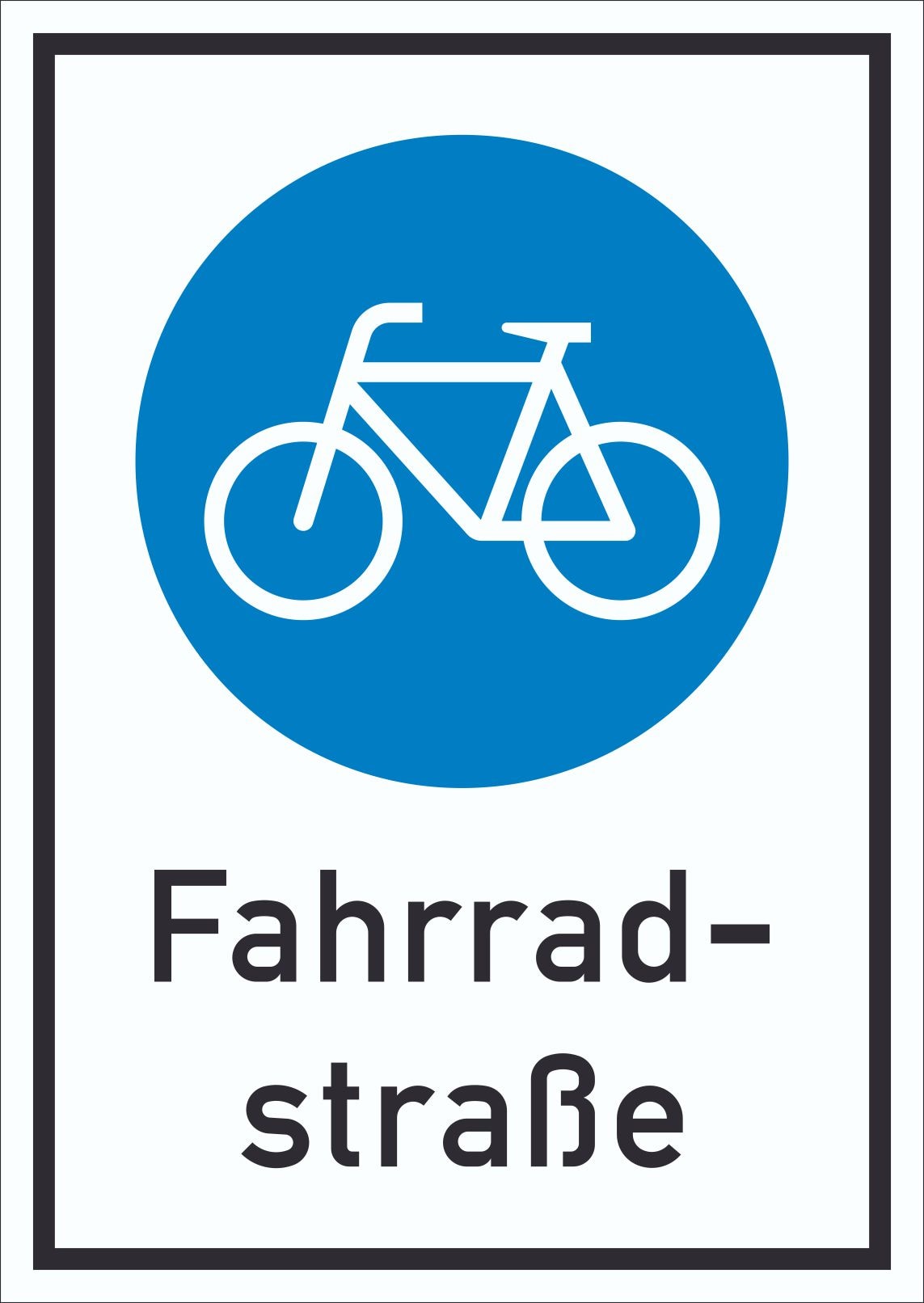 Schild Fahrradstraße A4 (210x297mm)