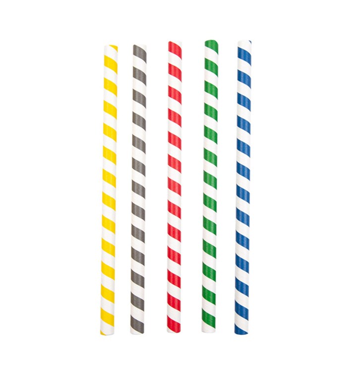 MONOUSO - Trinkhalme aus Papier Sortiert Eisgetränk Ø10mm 21cm (2.400 Stück)