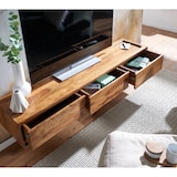 thumbnail of Lowboard Hängend Sheesham Massivholz 160x25x35 cm TV-Schrank Braun, Design Fernsehtisch mit Stauraum, Fernsehschrank Wand Modern, TV-Kommode