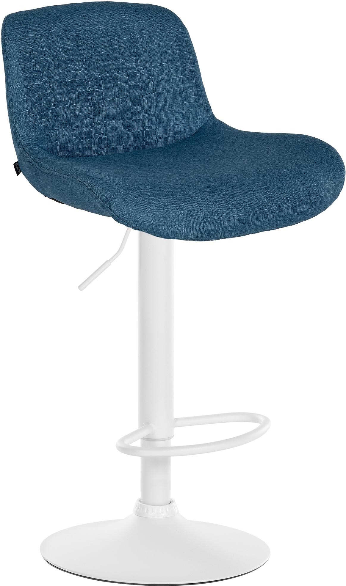 CHEFGASTRO Barhocker GINZA Weiß Stoff HxBxT 85x50x50cm Blau Barstuhl