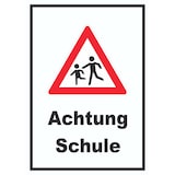 thumbnail of Achtung Schule Schild A6 (105x148mm)