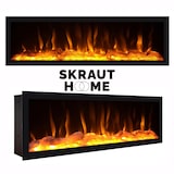 thumbnail of TV-Meubel, Lowboard, Woonkamer, Eetkamer, 208x35x57cm, Voor tv's tot 80", Elektrische haard XXL, Industrieel design, Moderne stijl, Zwart _ 412_22