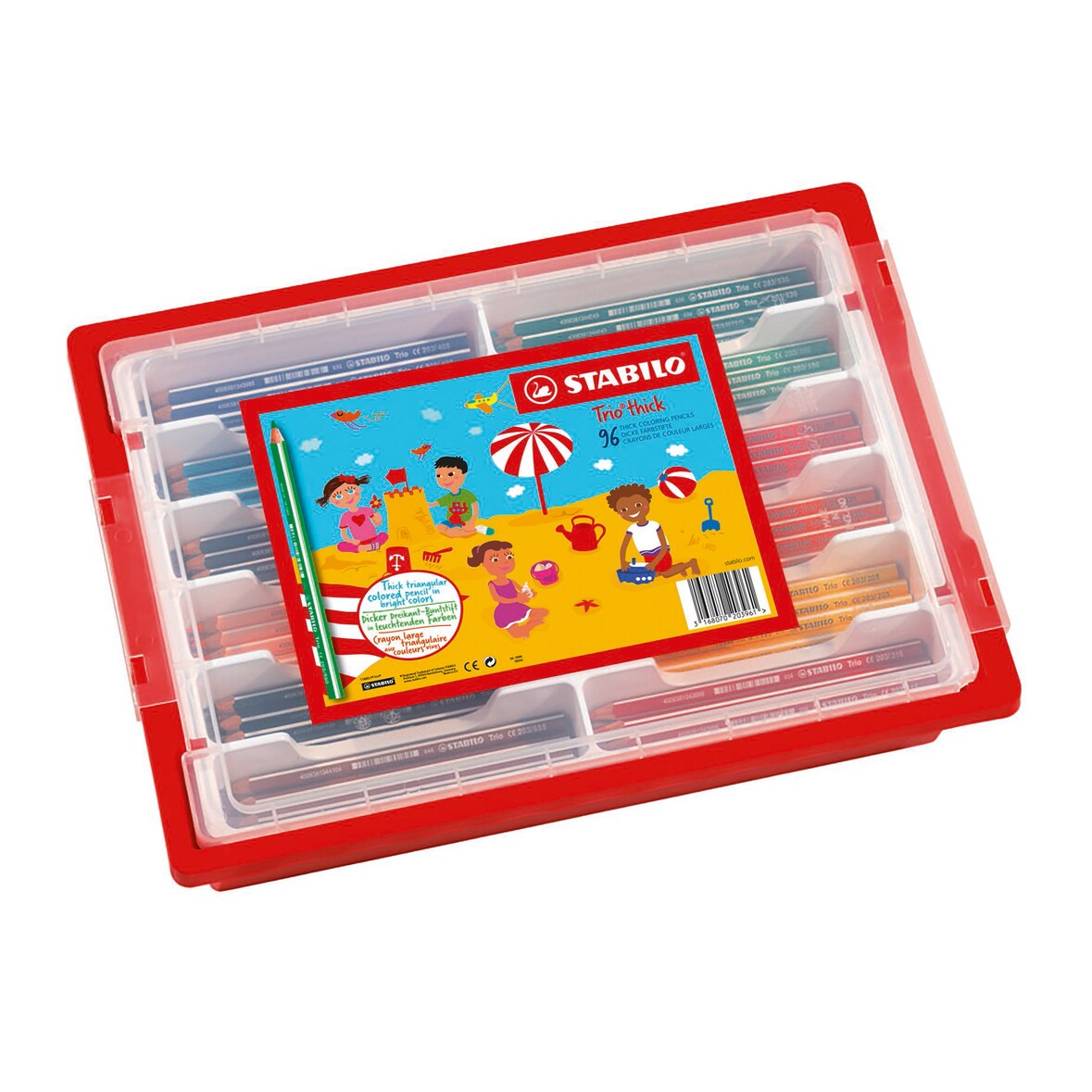 STABILO Schoolpack de 96 crayons de couleur Trio 12 coloris assortis