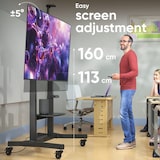 thumbnail of ONKRON Soporte Motorizado TV 50-100", hasta 120 kg, con Ruedas, VESA 200x200 - 1000x600 mm, Inclinado, TS1991E-B Negro