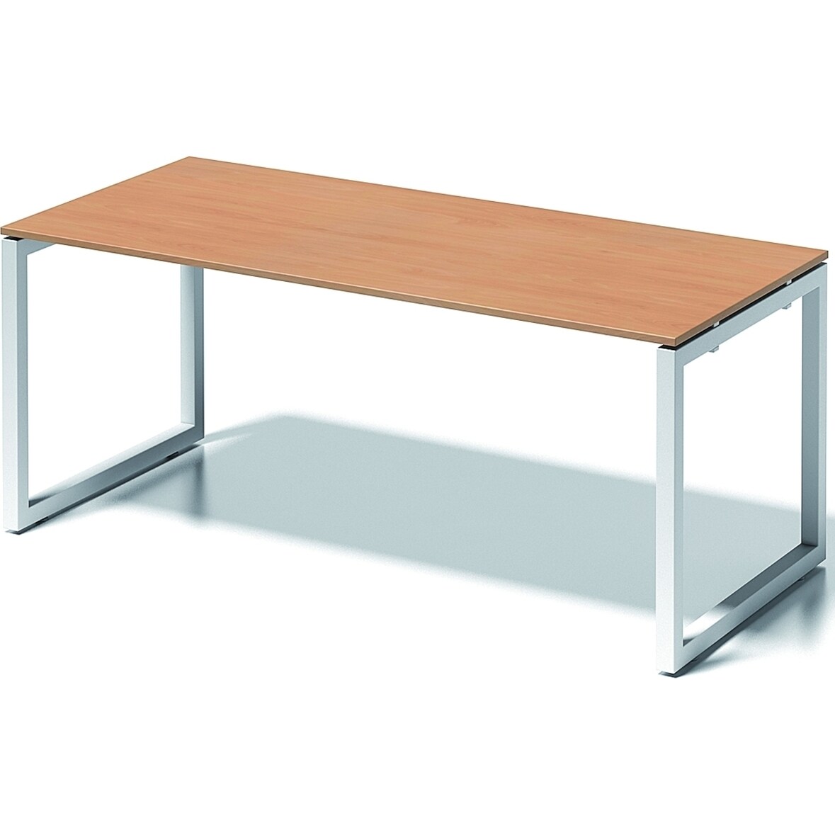 Schreibtisch Cito BxTxH 180x80x74cm buche Gestell verkehrsweiß