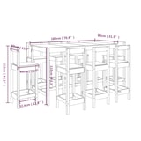 thumbnail of vidaXL 9-tlg. Bar-Set Massivholz Kiefer