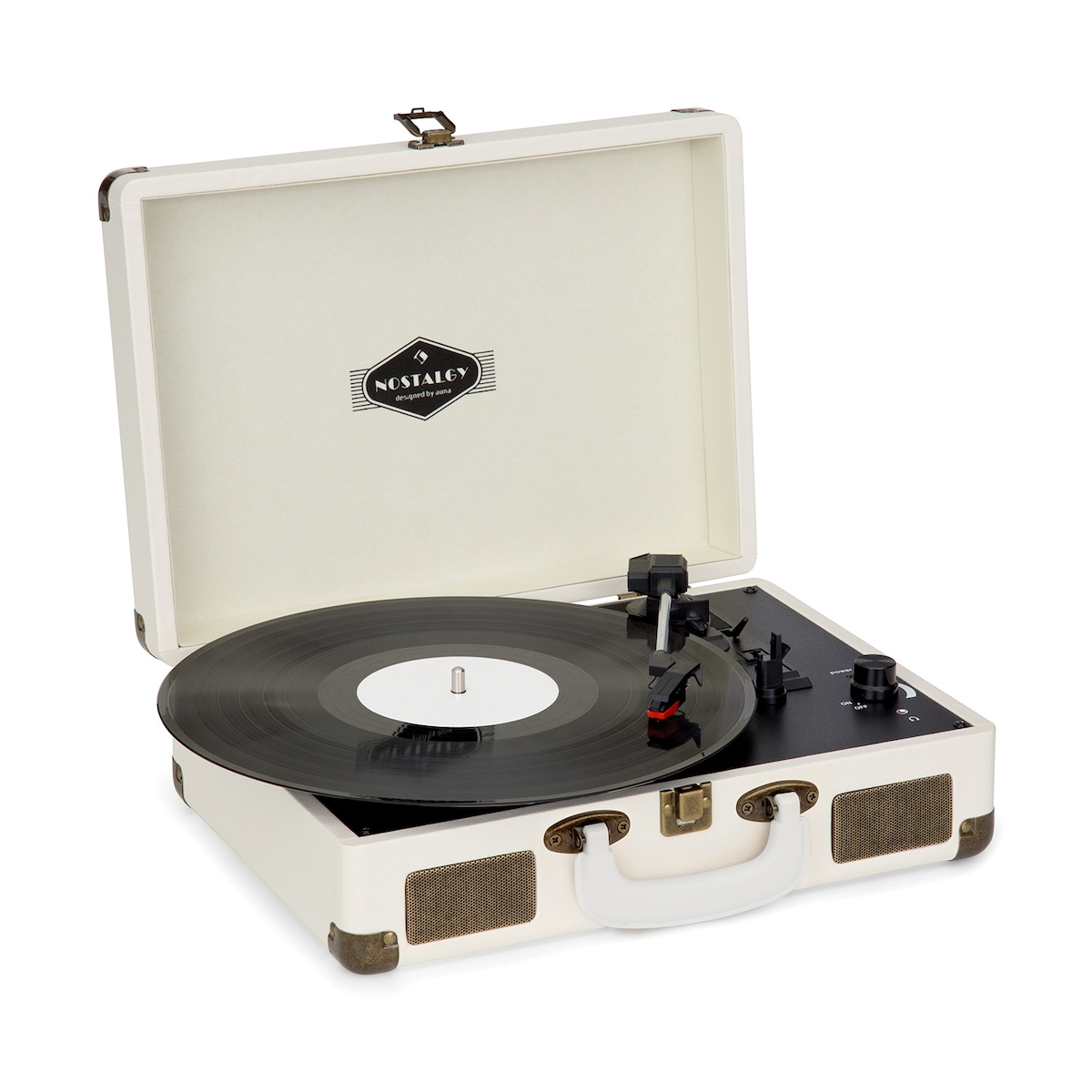 Nostalgy by auna Peggy Sue Retro-Plattenspieler LP USB AUX Creme