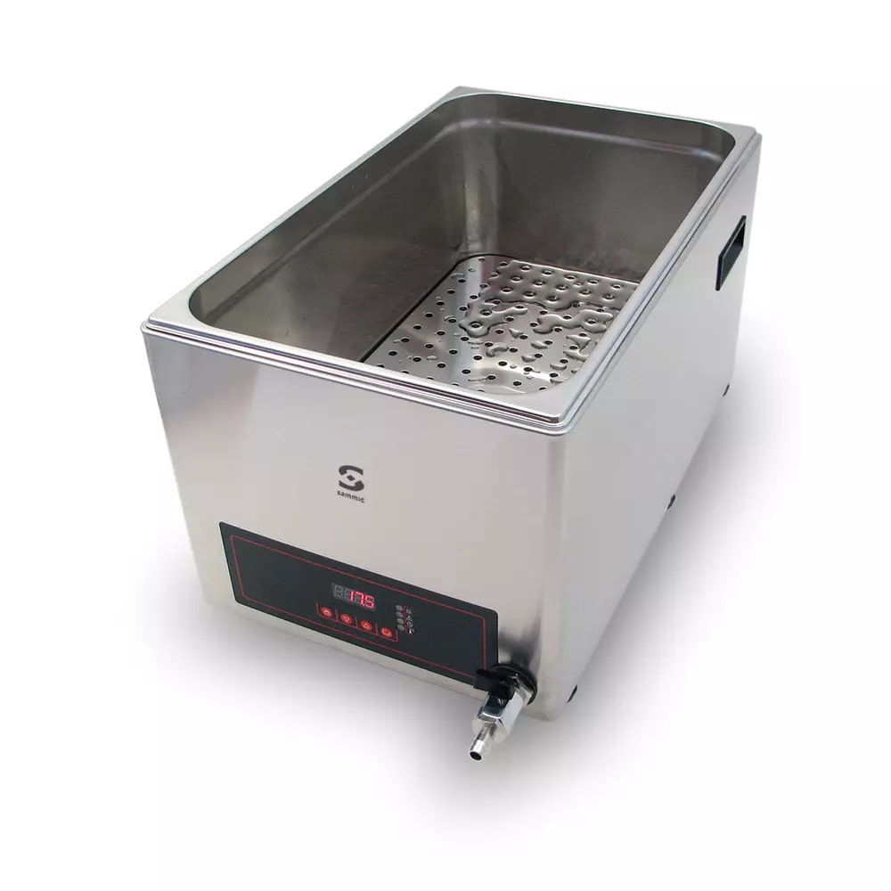 Sammic SVC-28 Sous-vide koker 28 L in roestvrij staal, 1500 W, PID, nauwkeurigheid 0,2°C, uniformiteit 0,1°C, 230V, aftapkraan