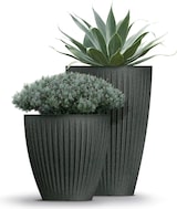 thumbnail of WellHome - Blumentopf aus rotationsgeformtem Kunststoff 32L Ø40x40cm in farbe Mokka - Latia Round MIDL