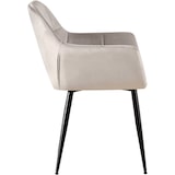 thumbnail of Set van 2 eetkamerstoelen Emia Velvet licht grijs