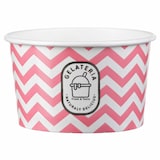 thumbnail of 100x Eisbecher aus Papier Zick Zack Motiv rosa 180 ml 6oz