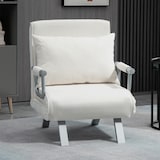 thumbnail of Sofá Cama Individual Sofá Cama Individual Sofá Reclinável com Almofada para Sala Quarto Carga 100 kg 65x69x80 cm Creme