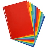 thumbnail of Exacompta - Réf. 2612E - Carton de 15 Intercalaires en véritable carte lustrée 400g/m2 - 12 onglets neutres - A4 maxi - Couleurs assorties
