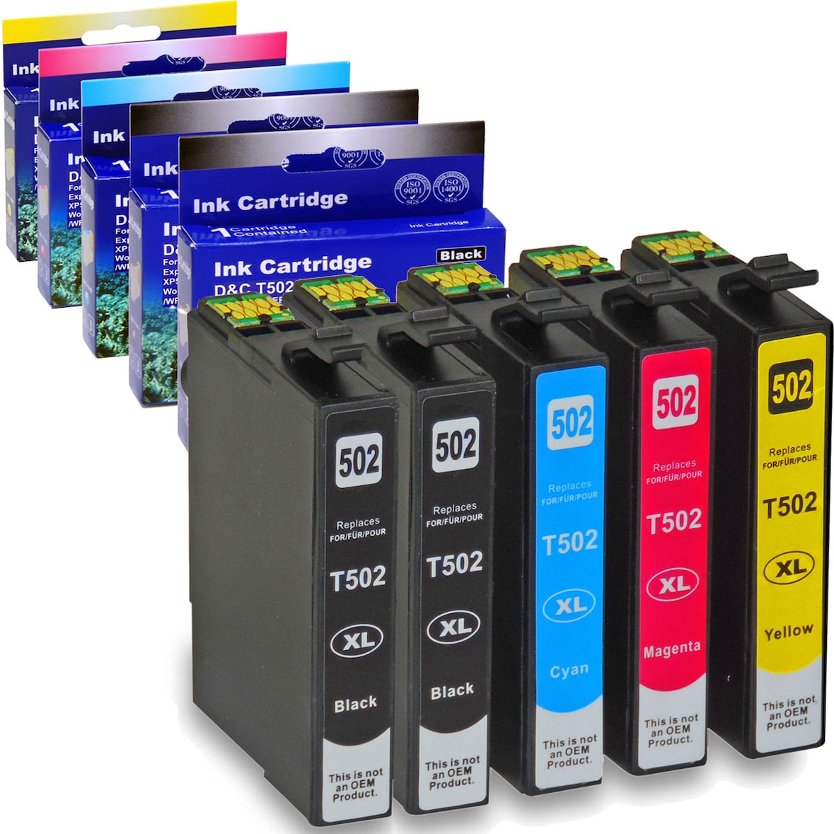 5er Set D&C Tinte für WorkForce WF-2860DWF Druckerpatronen kompatibel WF2860DWF Drucker