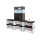 thumbnail of BBQ WIDE - Barbacoa simple, construido con cemento, cemento pintado blanco y negro - 86x48x203cm