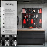 thumbnail of tectake Painel perfurado para ferramentas JONAH com ganchos e suportes - Conjunto de 6 preto/vermelho