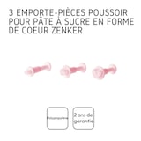 thumbnail of Lot de 3 emporte-pièces cœur à poussoir pour pâte à sucre Zenker Candy