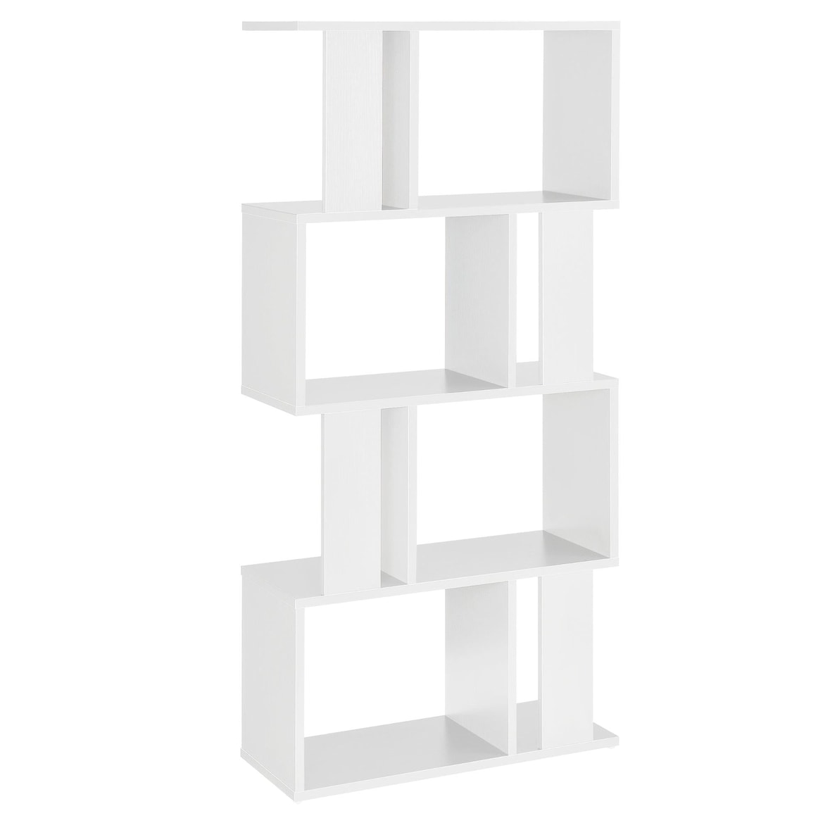 Helloshop26 - Libreria per soggiorno mobile contenitore ripiani in MDF rivestito in melaminico 130 cm bianco 03_0001073