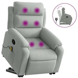 thumbnail of vidaXL Massagesessel mit Aufstehhilfe Hellgrau Samt