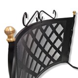 thumbnail of Parascintille grata curvo in ferro battuto decorato per camino