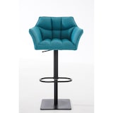 thumbnail of Banco de bar Damaso com revestimento em tecido turquesa/preto