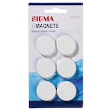 thumbnail of SIGMA Ímanes, poliestireno, Ø 3.2 cm, branco, 6 unidades