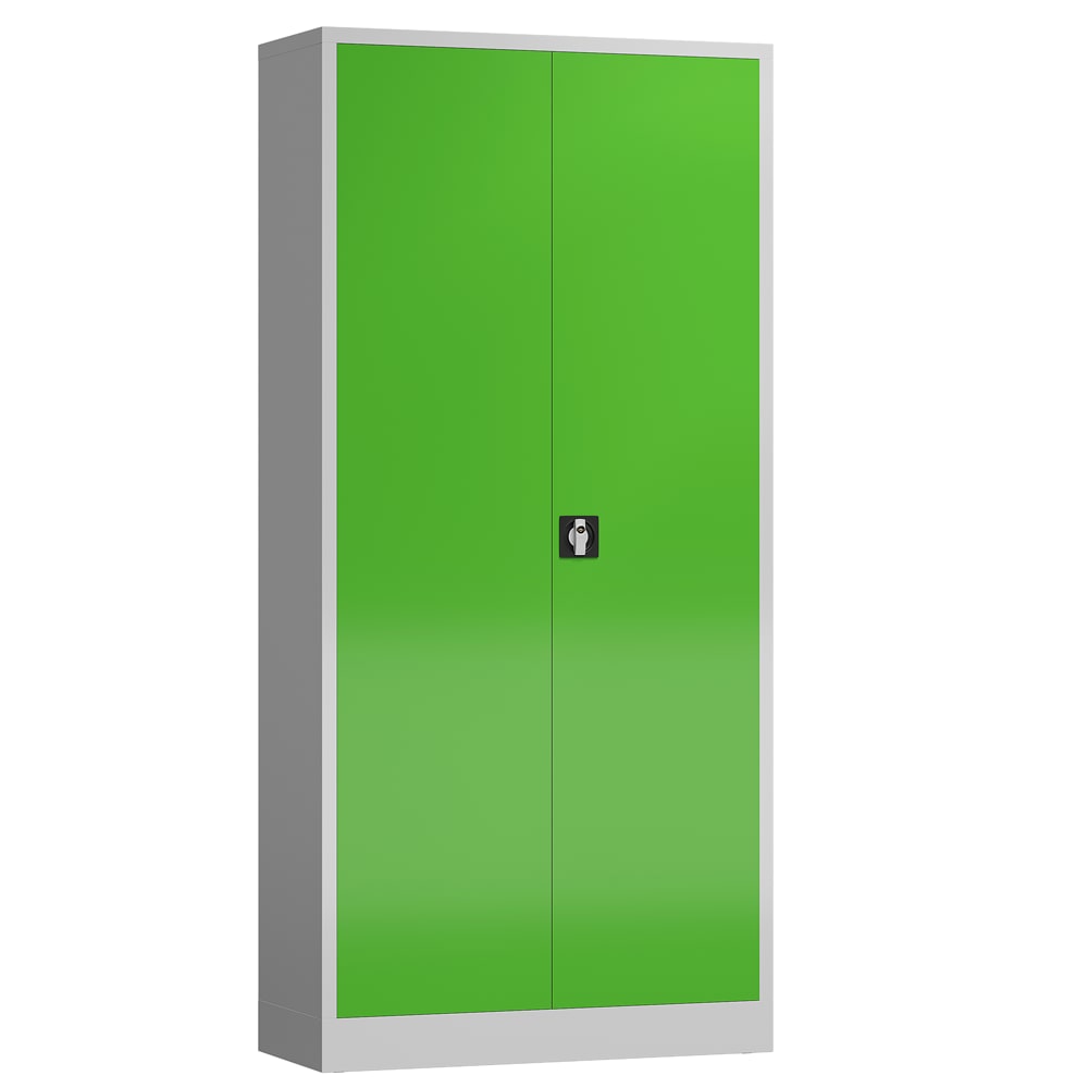 ClassiX Flügeltürenschrank, 1945 x 920 x 420 mm, lichtgrau/gelbgrün