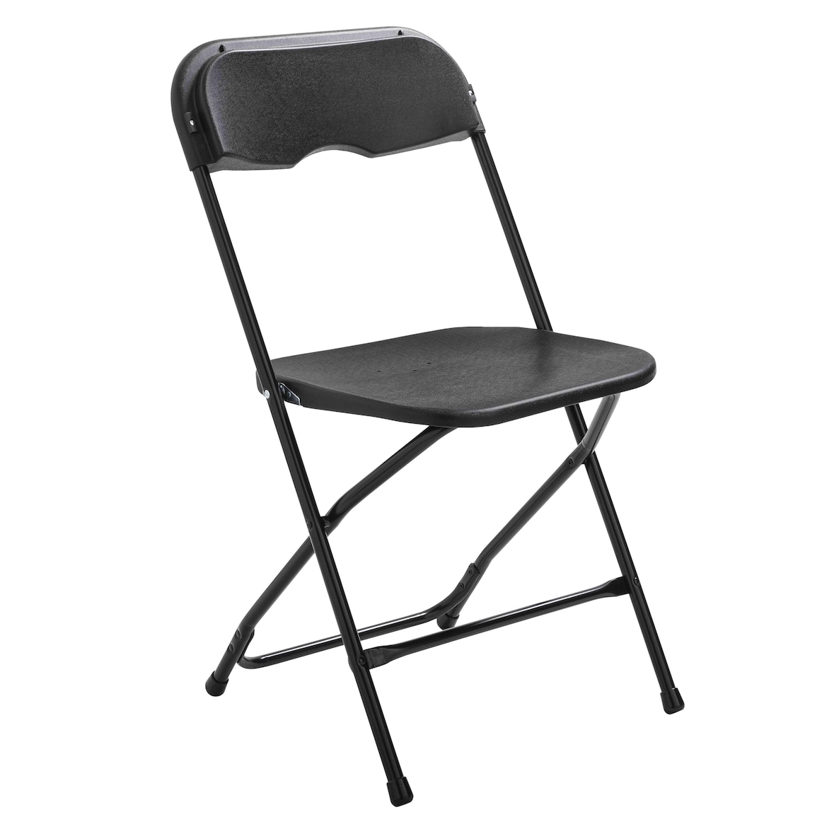 Chaise pliante noire en plastique