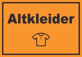 thumbnail of Altkleider Mülltrennung Schild Text Symbol Shirt Hemd Hose waagerecht A4 Rückseite selbstklebend