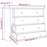 thumbnail of vidaXL Beistellschrank Weiß 80×40×73 cm Panama-Kiefer