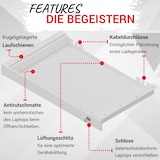 thumbnail of bümö Schreibtisch Schublade für Laptop & Notebooks abschließbar aus Metall in weiß mit Schloss und Antirutschmatte - Unterbauschublade für Bürortische