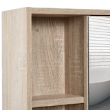 thumbnail of kleankin Armadietto a specchio con scaffale a muro color rovere