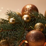 thumbnail of WellHome - Set mit 100 bernsteinfarbenen Weihnachtskugeln in PET-Röhrchen mit verschiedenen Designs und Ausführungen