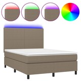 thumbnail of vidaXL Boxspringbett mit Matratze & LED Taupe 140x190 cm Stoff