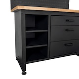 thumbnail of Bancada de garagem com armário de arrumação - Superfície de trabalho em madeira 2 armários 3 gavetas Painel perfurado Capacidade de carga 500kg VITO