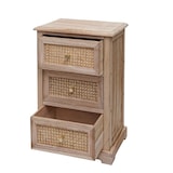 thumbnail of Kommode HWC-K87, Schubladenschrank Schrank, Holz Rattan 63x40x28cm ~ naturfarben