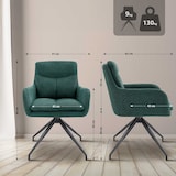 thumbnail of Set van 2 eetkamerstoelen Somers stof groen