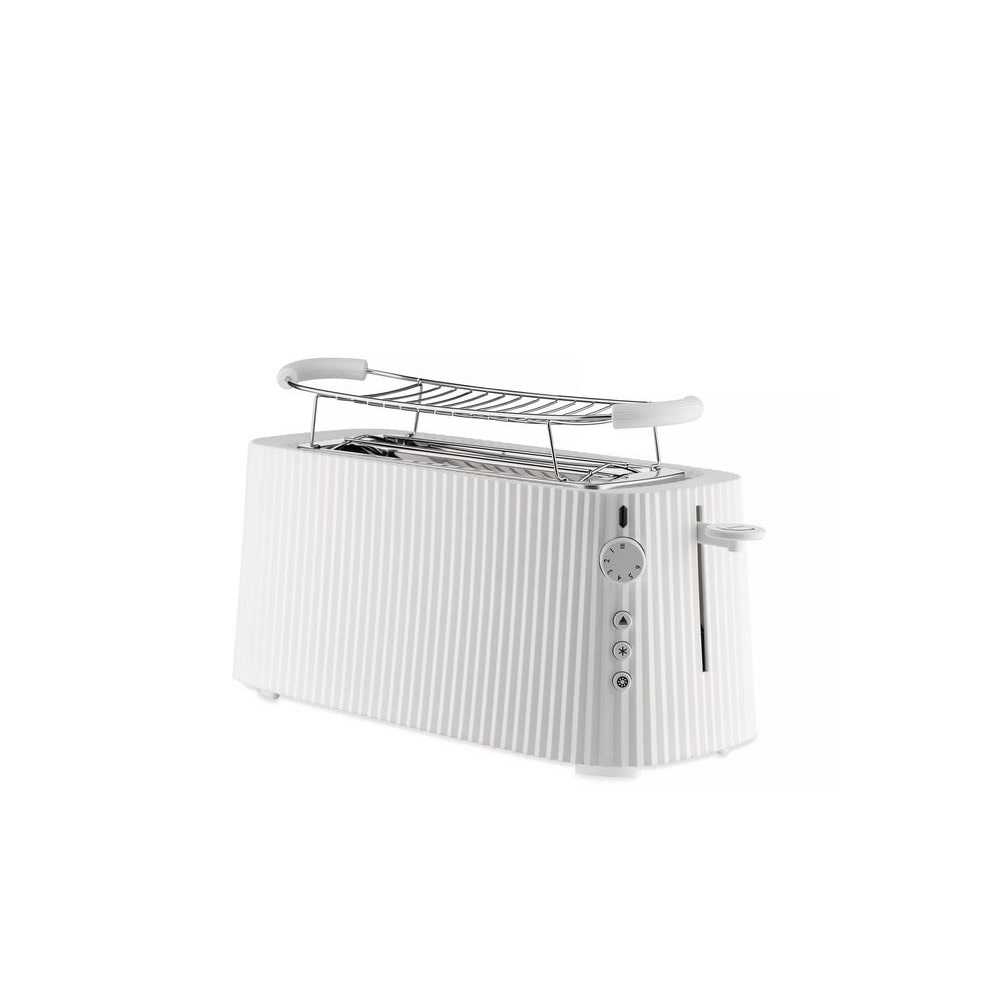 plisse', lange dubbele sleuf broodrooster witte, alessi